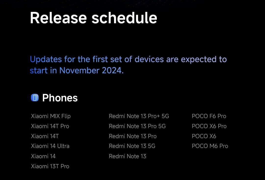 Xiaomi details HyperOS 2 global rollout schedule: the first updates are coming out this month